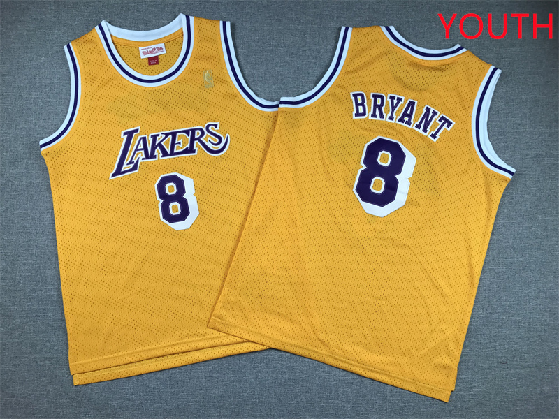 Youth Los Angeles Lakers #8 Bryant Yellow 2025 NBA Jersey style 2->youth nba jersey->Youth Jersey